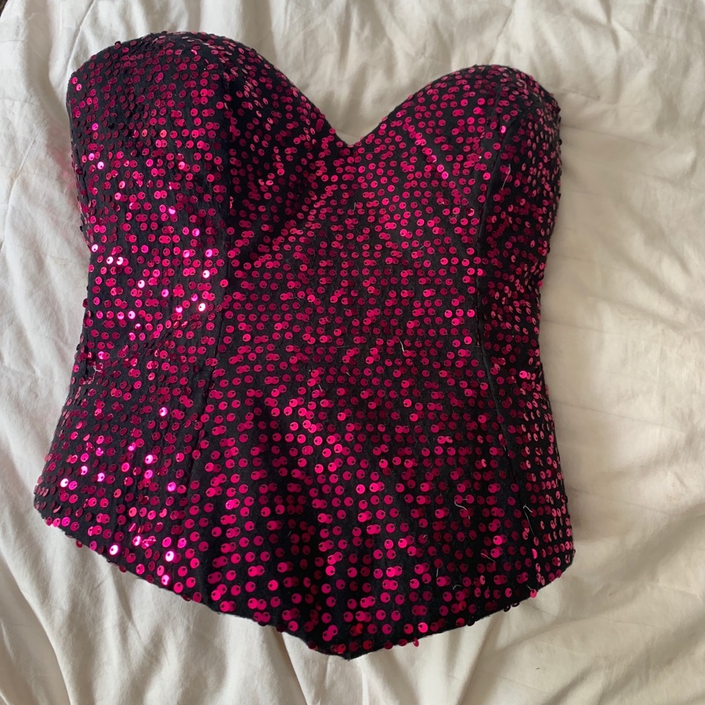Sequin Corset Bunny costume w/bottoms + bunny tail